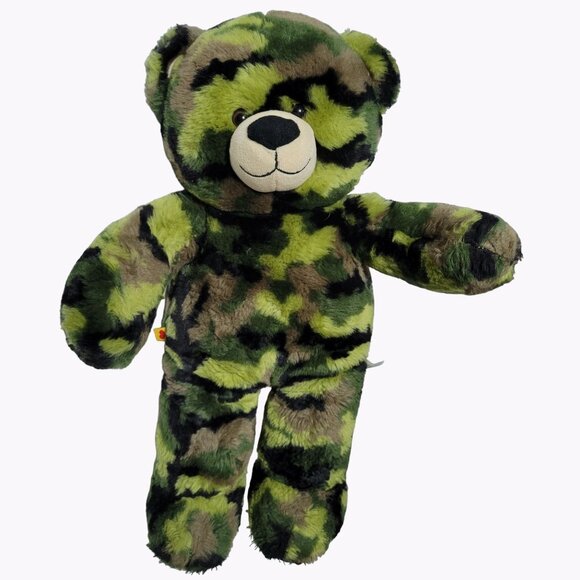 Build A Bear Camouflage Teddy 17 inch Camo Green Plush Stuffed Animal Toy BAB - Picture 1 of 4